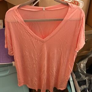 Peach V-Neck Women's Top